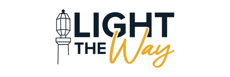 Light the Way_Banner Light the Way navy and gold logo